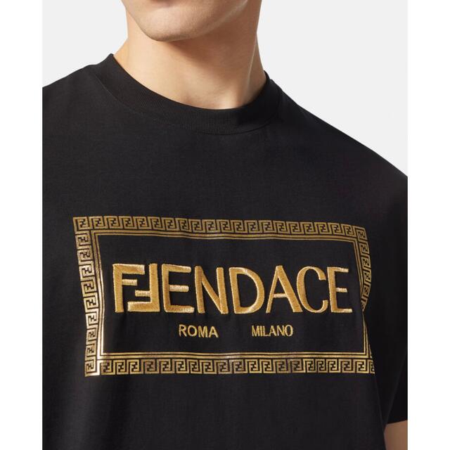 フェンダーチェ FENDACE  22SS  FS7900 AJKL ロゴ刺繍プリントTシャツ メンズ XS