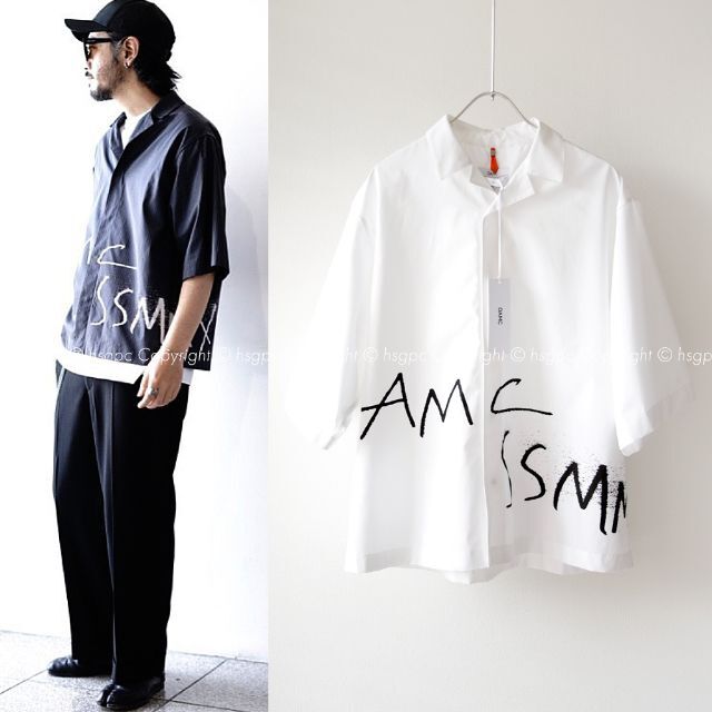 Jil Sander(ジルサンダー)のOAMC スプレー グラフィック ロゴ オーバーサイズ 開襟 シャツ ブラウス メンズのトップス(シャツ)の商品写真