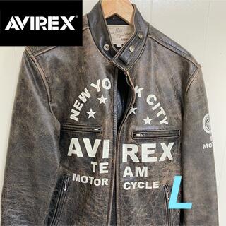 保護 AVIREX高級レザーライダース レザージャケット