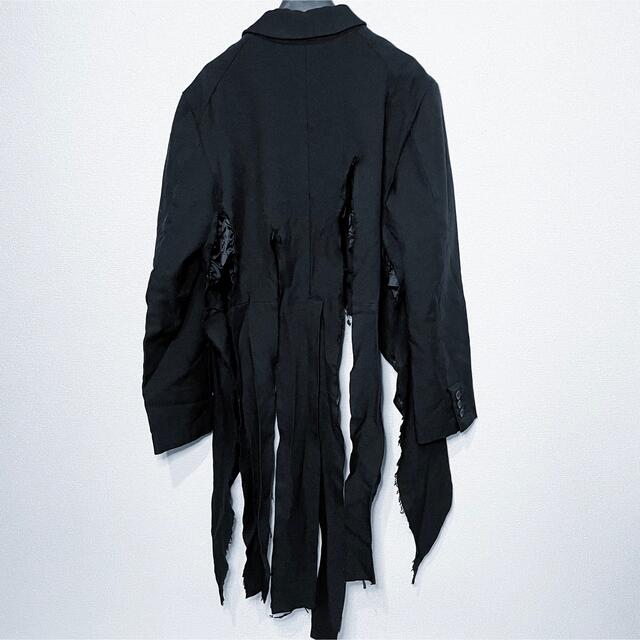 BLACK COMME des GARCONS(ブラックコムデギャルソン)のBLACK COMME des GARCONS 19AW ポリ縮 短冊燕尾 メンズのジャケット/アウター(テーラードジャケット)の商品写真