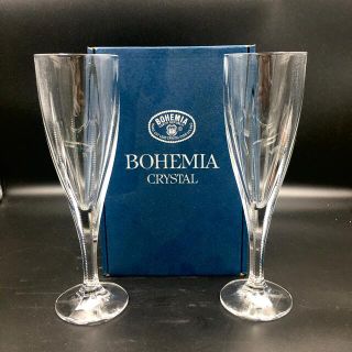 ボヘミア クリスタル(BOHEMIA Cristal)のボヘミア　クリスタル　シャンパングラス　ペア　管mpr(グラス/カップ)