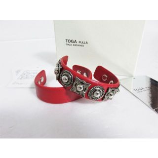 トーガ(TOGA)の新品 TOGA PULLA Leather bangle set レッド トーガ(ブレスレット/バングル)