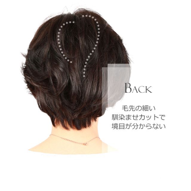 私元気 人毛 部分ウィッグ【18cm】 人毛 頭頂部 つむじ ヘアピース