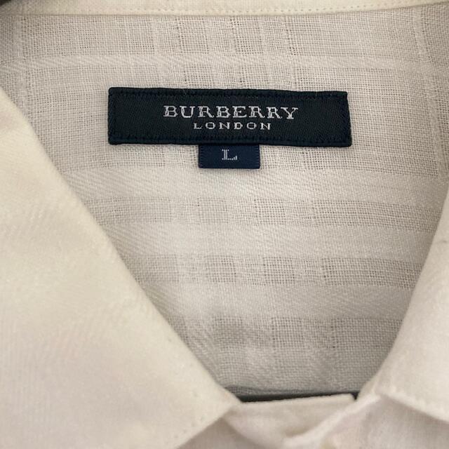 BURBERRY(バーバリー)のバーバリー BURBERRY 麻 リネン オープンカラーシャツ L メンズのトップス(シャツ)の商品写真