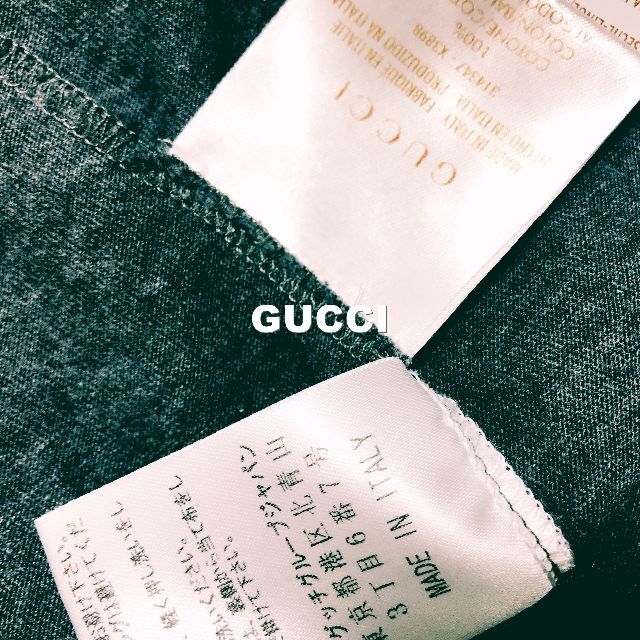 Gucci(グッチ)の【GUCCI】グッチ 刺繍ブランドロゴ グレーグラン総柄 Tシャツ メンズのトップス(Tシャツ/カットソー(半袖/袖なし))の商品写真