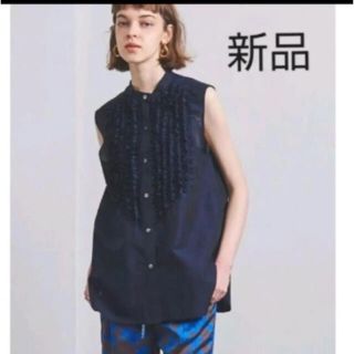 ユナイテッドアローズ(UNITED ARROWS)の【専用】新品 UGCMD フリル スタンドカラー ノースリーブシャツ(シャツ/ブラウス(半袖/袖なし))