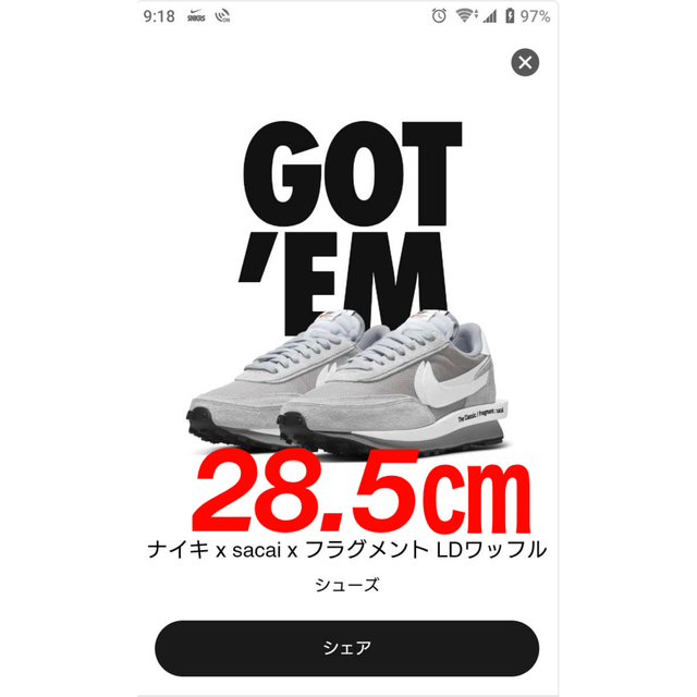 sacai(サカイ)のFragment × sacai × Nike LD Waffle  メンズの靴/シューズ(スニーカー)の商品写真