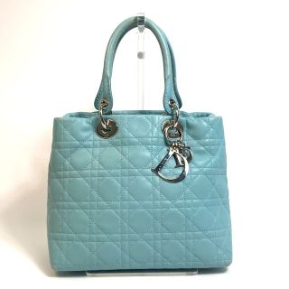 ディオール(Dior)のディオール Dior PANAREA(パナレア) 36-BN-0097 レディディオール カナージュ ハンドバッグ レザー ライトブルー(ハンドバッグ)