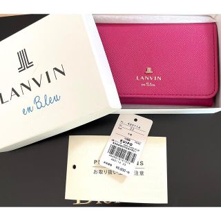 ランバンオンブルー(LANVIN en Bleu)の【美品】 LANVIN 名刺入れ カードケース ピンク(名刺入れ/定期入れ)