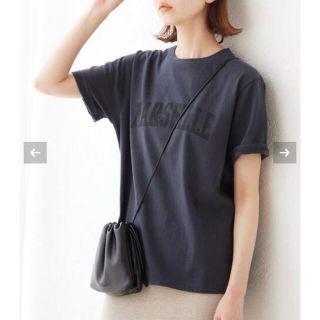 スローブイエナ(SLOBE IENA)のSLOBE IENA MARSEILLEロゴTシャツ　グレー新品未使用タグ付き(Tシャツ(半袖/袖なし))