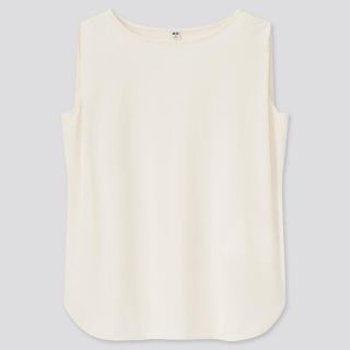 ユニクロ(UNIQLO)の【新品】UNIQLO クレープジャージーT（ノースリーブ）(シャツ/ブラウス(半袖/袖なし))