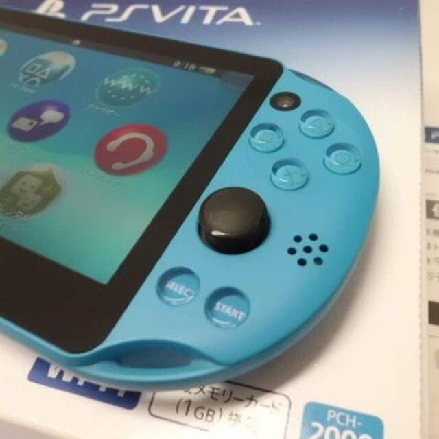 PlayStation Vita(プレイステーションヴィータ)のPSVITA PCH-2000 Aqua Blue エンタメ/ホビーのゲームソフト/ゲーム機本体(携帯用ゲーム機本体)の商品写真