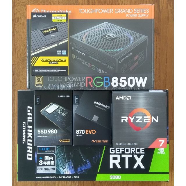 ゲーミングPC/Ryzen7-5800X/RTX3080/Win10Pro スマホ/家電/カメラのPC/タブレット(デスクトップ型PC)の商品写真