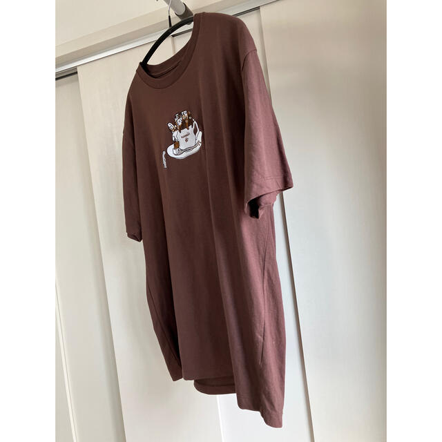 Design Tshirts Store graniph(グラニフ)のgraniph グラニフ Tシャツ L 半袖 ブラウン 茶色 くま ベア 刺繍 メンズのトップス(Tシャツ/カットソー(半袖/袖なし))の商品写真