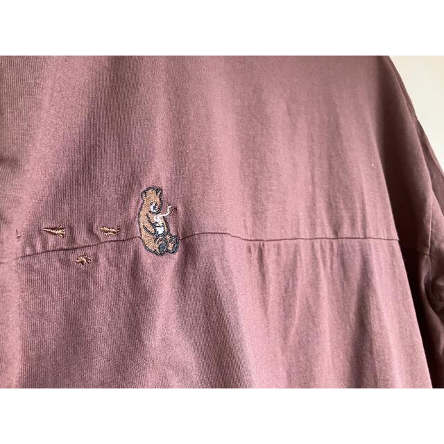 Design Tshirts Store graniph(グラニフ)のgraniph グラニフ Tシャツ L 半袖 ブラウン 茶色 くま ベア 刺繍 メンズのトップス(Tシャツ/カットソー(半袖/袖なし))の商品写真