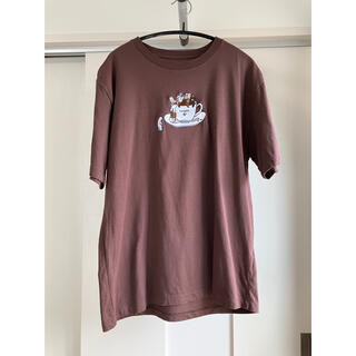 グラニフ(Design Tshirts Store graniph)のgraniph グラニフ Tシャツ L 半袖 ブラウン 茶色 くま ベア 刺繍(Tシャツ/カットソー(半袖/袖なし))