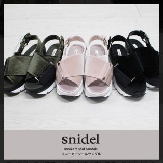 SNIDEL - snidel スニーカーソールサンダル ブラック 黒 M 23.5の通販