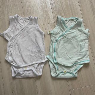 ユニクロ(UNIQLO)のエアリズムメッシュインナーボディ（ノースリーブ・前開き・2枚組）60cm(肌着/下着)