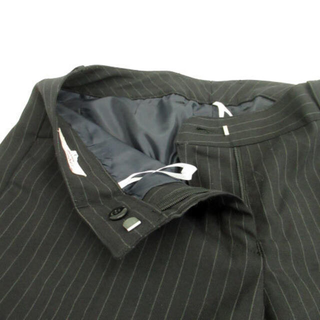 ORIHICA(オリヒカ)のオリヒカ スラックスパンツ ロング丈 ストライプ柄 ウール混 9 ブラック 黒 レディースのパンツ(その他)の商品写真