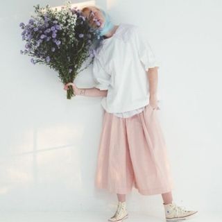 ネストローブ(nest Robe)のネストローブ♡コットンラミー近江晒タックキュロットパンツ(カジュアルパンツ)