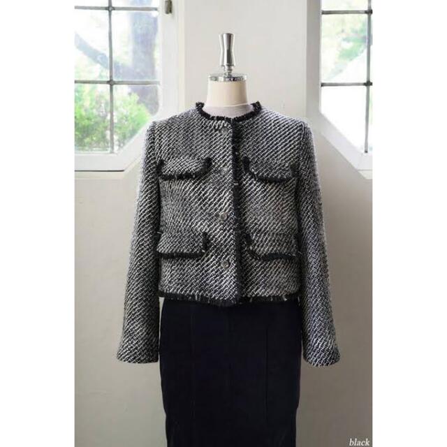 Wool-Blend Fancy Tweed Jacket