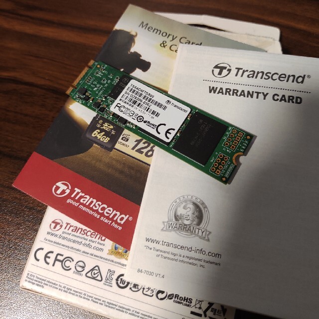 Transcend(トランセンド)のm.2 ssd TS64GMTS800 64gb スマホ/家電/カメラのPC/タブレット(PCパーツ)の商品写真