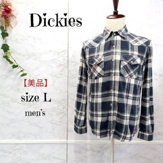 ディッキーズ(Dickies)のDickies ディッキーズ 長袖 チェック シャツ メンズ アメカジ 紺 L(シャツ)