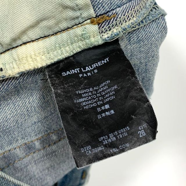 Saint Laurent(サンローラン)の15AW SAINT LAURENT デストロイ加工 スキニーデニムパンツ 28 メンズのパンツ(デニム/ジーンズ)の商品写真