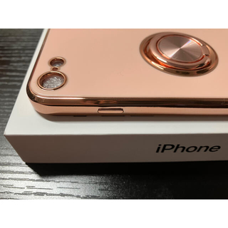 アップル(Apple)の 【iPhone 7/8/SE】リング付きケース（Pink × Gold）(iPhoneケース)