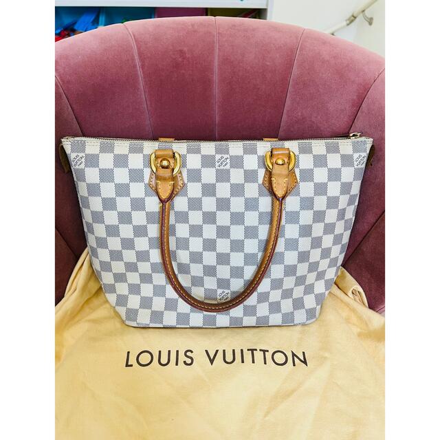 LOUIS VUITTON - 美品 本物 ルイヴィトン ダミエ アズール サレヤPM 白