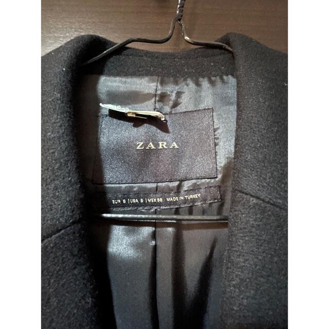 ZARA(ザラ)のZARA ロングコート　ブラック　美品 メンズのジャケット/アウター(チェスターコート)の商品写真