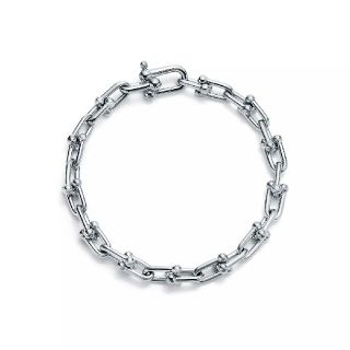 【ABランク】TIFFANY&Co. ティファニー ハードウェア ボール ブレスレット Ag925 シルバー Mサイズ【ISEYA】