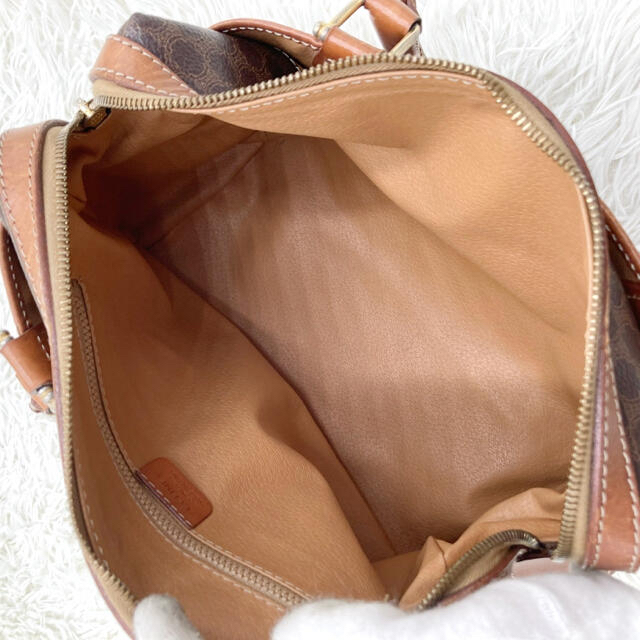 良品✨ セリーヌ ミニボストンバッグ マカダム柄 トリオンフ PVC レザー ノベルティ付き 良品【CELINE】セリーヌ マカダム ミニボストン トリオンフ レザー ハンドバッグ