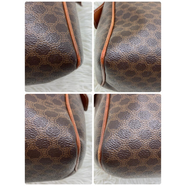 良品✨ セリーヌ ミニボストンバッグ マカダム柄 トリオンフ PVC レザー ノベルティ付き 良品【CELINE】セリーヌ マカダム ミニボストン トリオンフ レザー ハンドバッグ