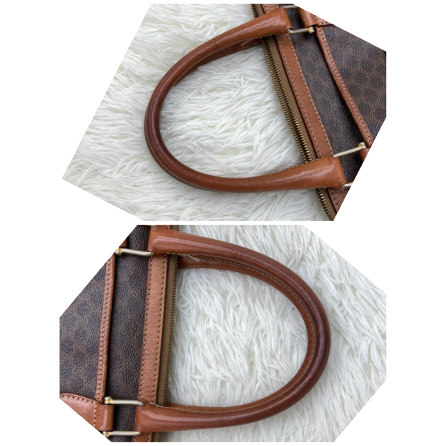 良品✨ セリーヌ ミニボストンバッグ マカダム柄 トリオンフ PVC レザー ノベルティ付き 良品【CELINE】セリーヌ マカダム ミニボストン トリオンフ レザー ハンドバッグ