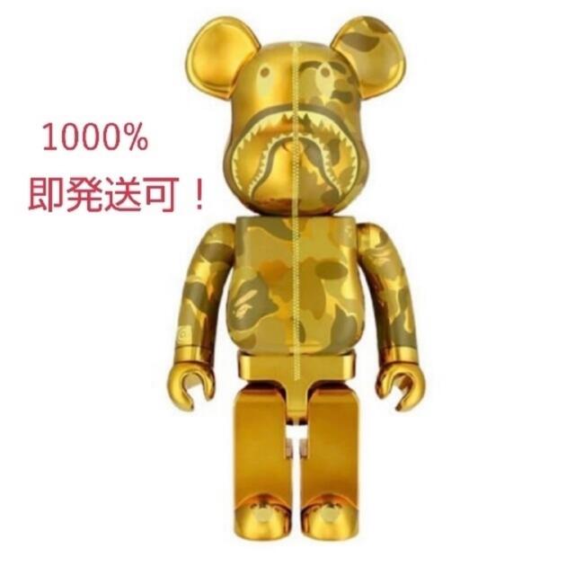 BE@RBRICK BAPE(R) CAMO SHARK1000%gold