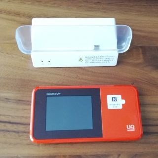 ファーウェイ(HUAWEI)のUQ WiMAX Speed Wi-Fi W03 オレンジ(PC周辺機器)