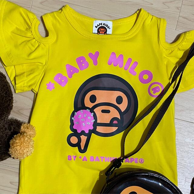 A BATHING APE(アベイシングエイプ)の次回値上げします❌マイロ チュニック キッズ/ベビー/マタニティのキッズ服女の子用(90cm~)(Tシャツ/カットソー)の商品写真