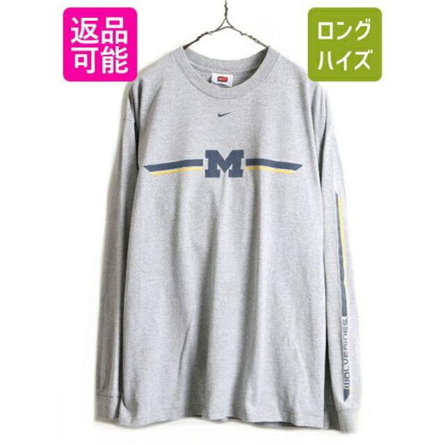 00s ■ ナイキ カレッジ プリント 長袖 Tシャツ ( メンズ L )