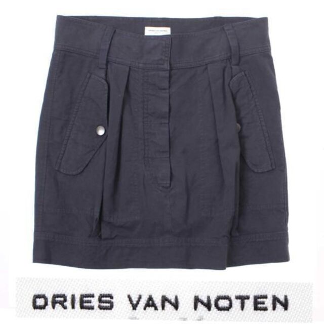 DRIES VAN NOTEN タック入り スカート ドリスヴァンノッテン 紺