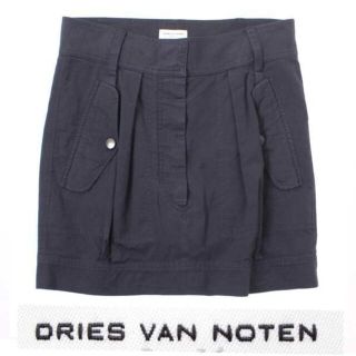 ドリスヴァンノッテン(DRIES VAN NOTEN)のDRIES VAN NOTEN タック入り スカート ドリスヴァンノッテン 紺 (ミニスカート)