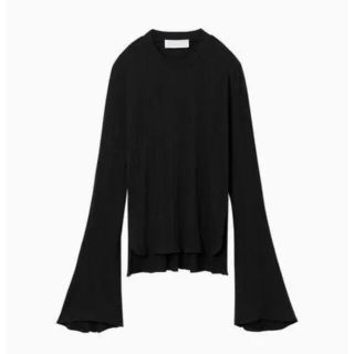 マメ(mame)のCrew Neck Ribbed Jersey Top black mame(カットソー(長袖/七分))