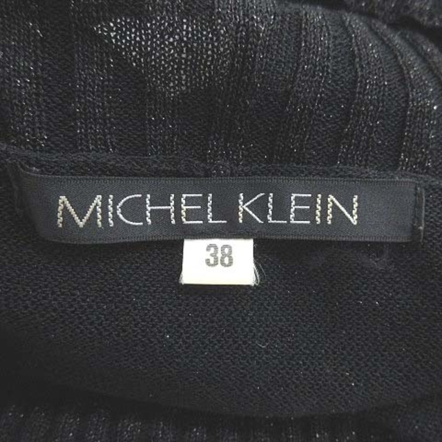 MICHEL KLEIN(ミッシェルクラン)のミッシェルクラン ニットカーディガン ボレロ 長袖 ラメ 麻混 38 黒 ■MO レディースのトップス(カーディガン)の商品写真