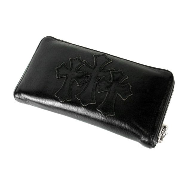 クロムハーツCHROME HEARTS■REC F ZIPレックウォレット財布レザー×シルバー付属品