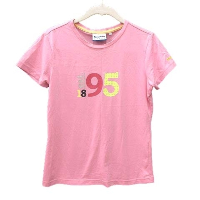 Reebok(リーボック)のリーボック Tシャツ カットソー 半袖 クルーネック ロゴプリント S ピンク レディースのトップス(Tシャツ(半袖/袖なし))の商品写真