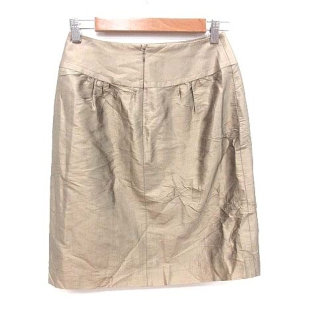 NOLLEY'S(ノーリーズ)のノーリーズ タイトスカート ひざ丈 シルク 絹 サテン 36 ベージュ レディースのスカート(ひざ丈スカート)の商品写真