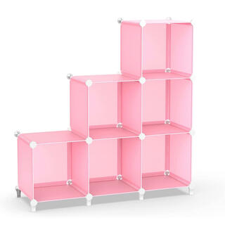 【6個】本棚 収納棚 収納ラック 収納ボックス 大容量 ピンク(棚/ラック/タンス)