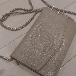 シャネル(CHANEL)のCHANEL チェーン ウォレット ベージュ(財布)