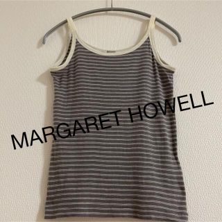 マーガレットハウエル(MARGARET HOWELL)のMARGARET HOWELLグレーコットンシルクタンクトップ(タンクトップ)