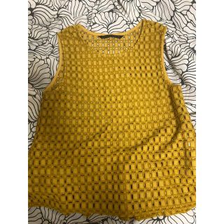 ザラ(ZARA)のZARA Basic ペプラムトップス　マスタードカラー　XS(シャツ/ブラウス(半袖/袖なし))